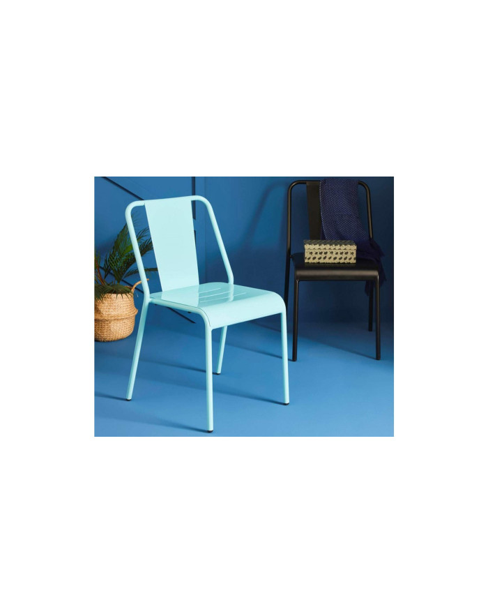 Chaise Achille en aluminium bleu vintage