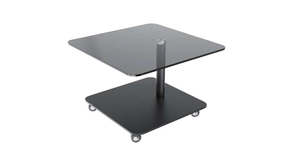 Table basse verre roulettes design Spatial