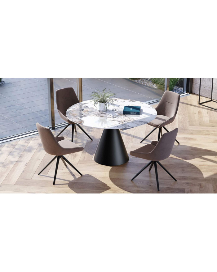 Table ronde pied central Embleme