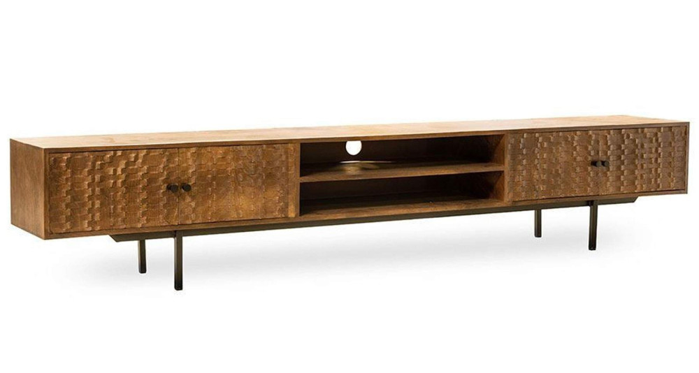 Grand meuble TV en bois de manguier Lungo