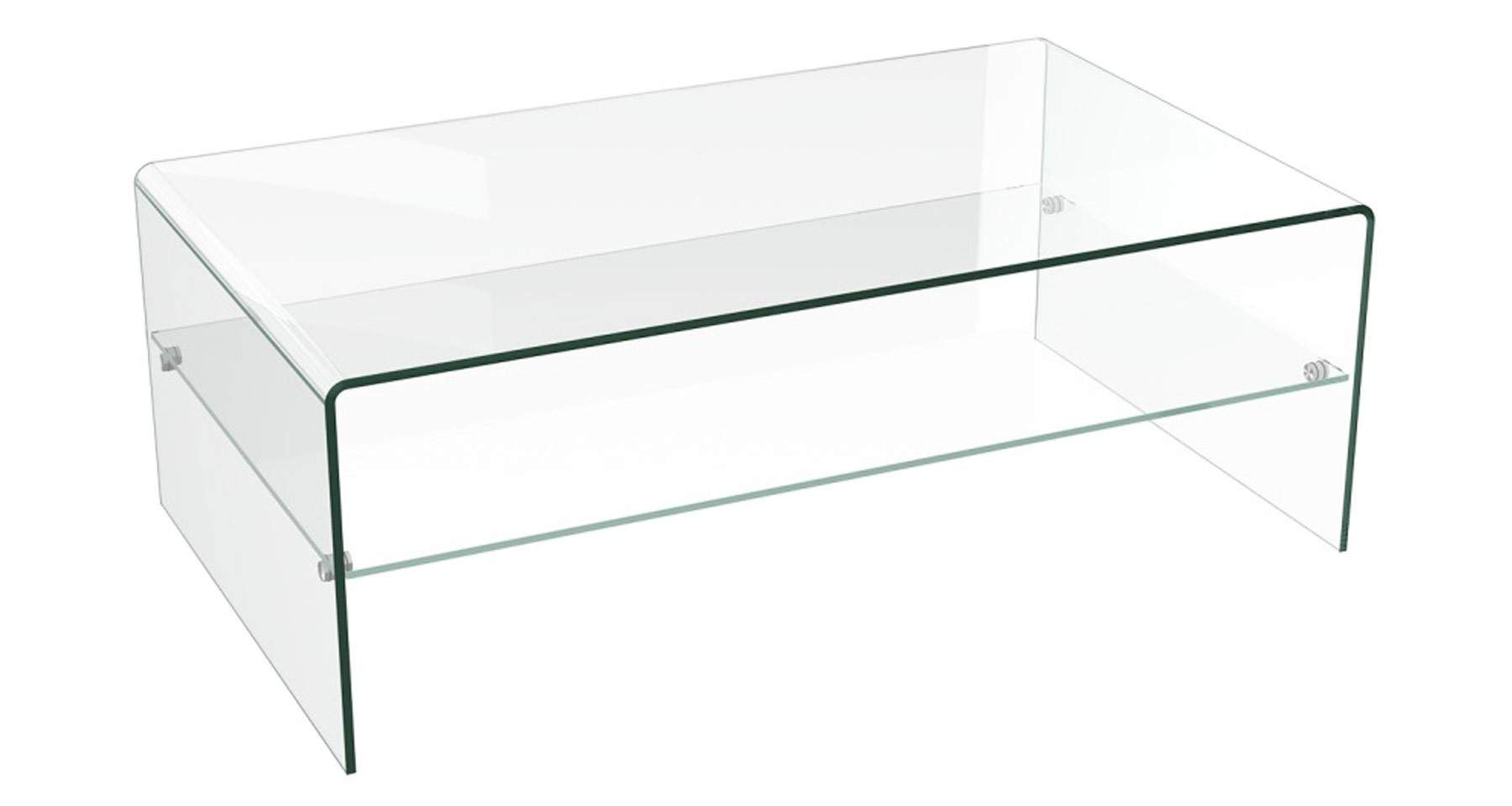 Table basse design contemporain à double plateau en verre Eleonore