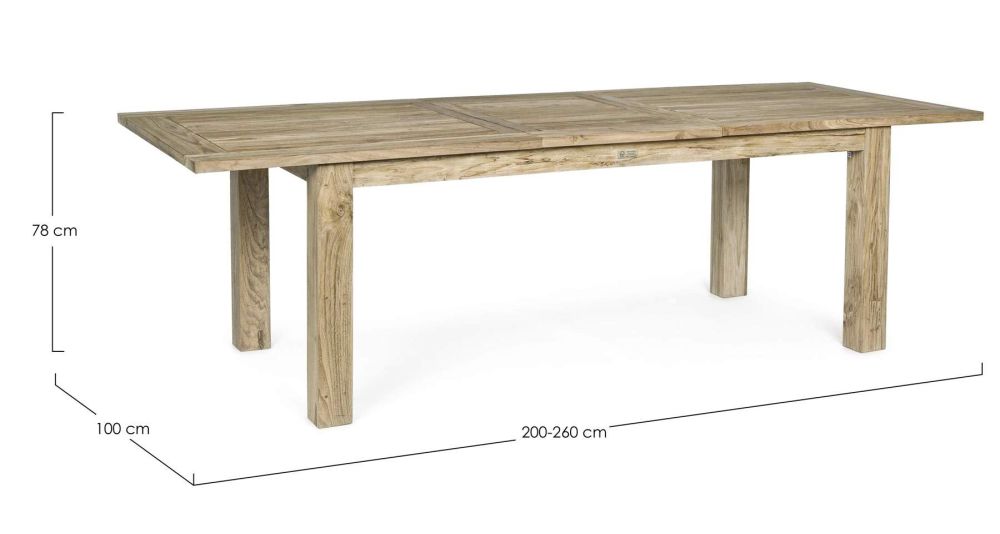 Table bois recyclé extensible 200 à 260 cm Montevideo