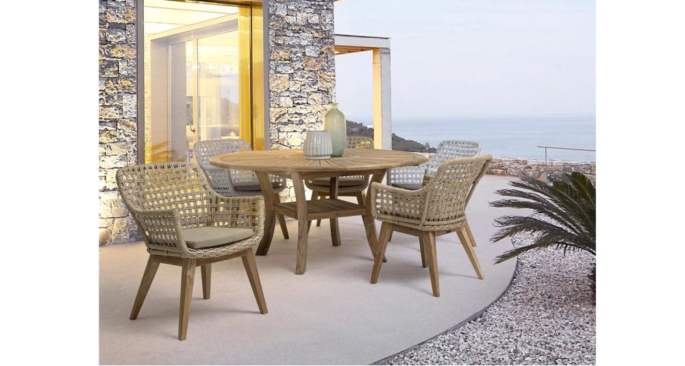 Table ronde teck plateau tournant Maryland