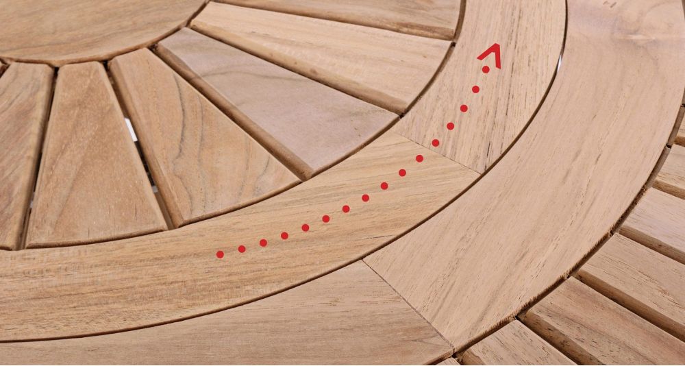 Table ronde teck plateau tournant Maryland