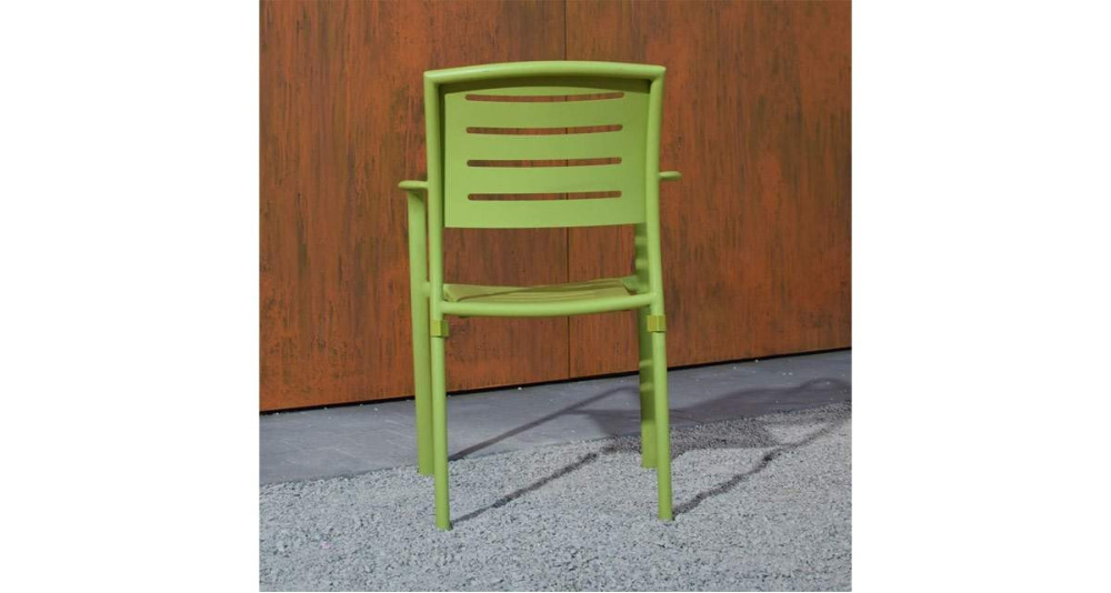 Lot 20 fauteuils jardin empilables citron vert Paris