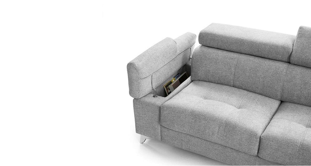Canapé d'angle à dossier latéral avec assises relax Cramberries