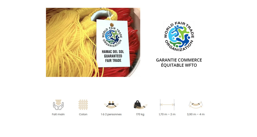 Hamac Ometepe 100% coton - Commerce équitable