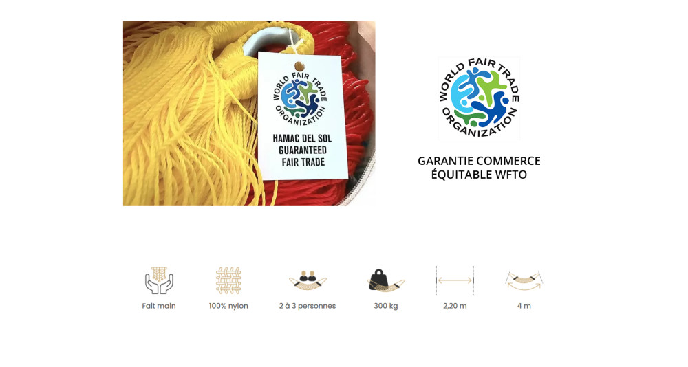 Hamac Guanajuato 100% coton - Commerce équitable