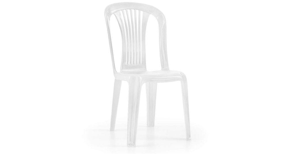 Lot 120 chaises de jardin blanches ou vert foncé en plastique Silvino