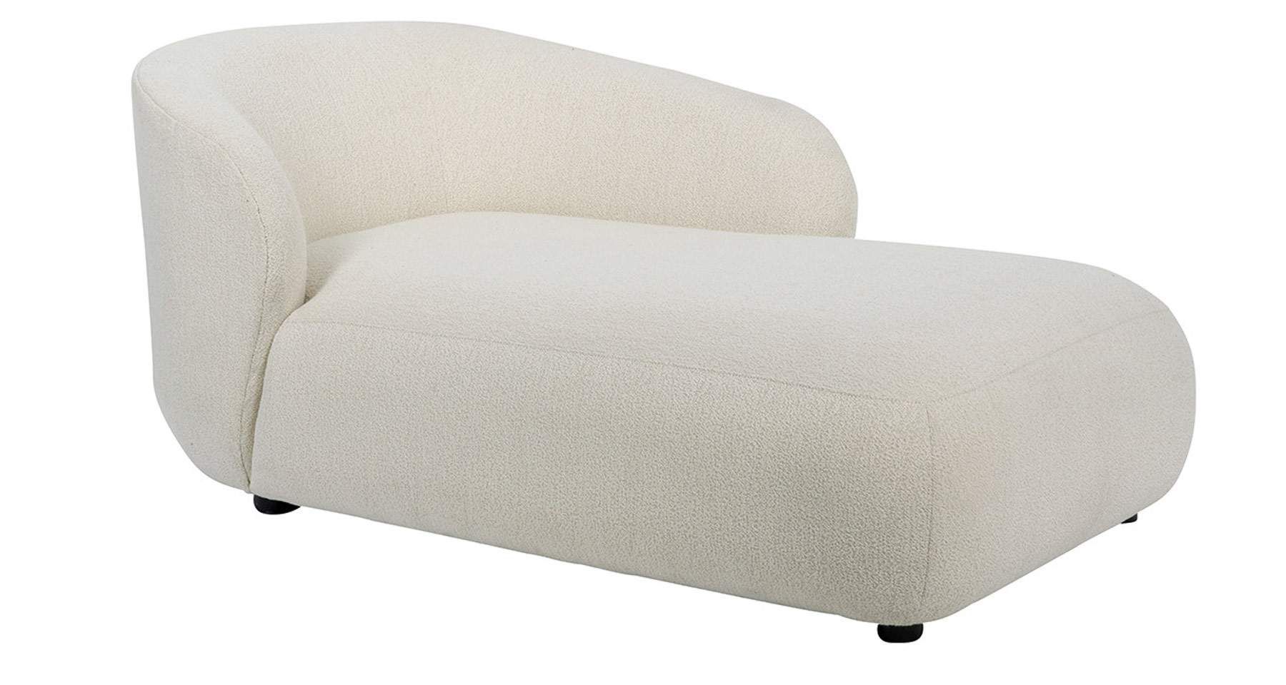 Méridienne avec tissu à bouclettes couleur crème Lisette