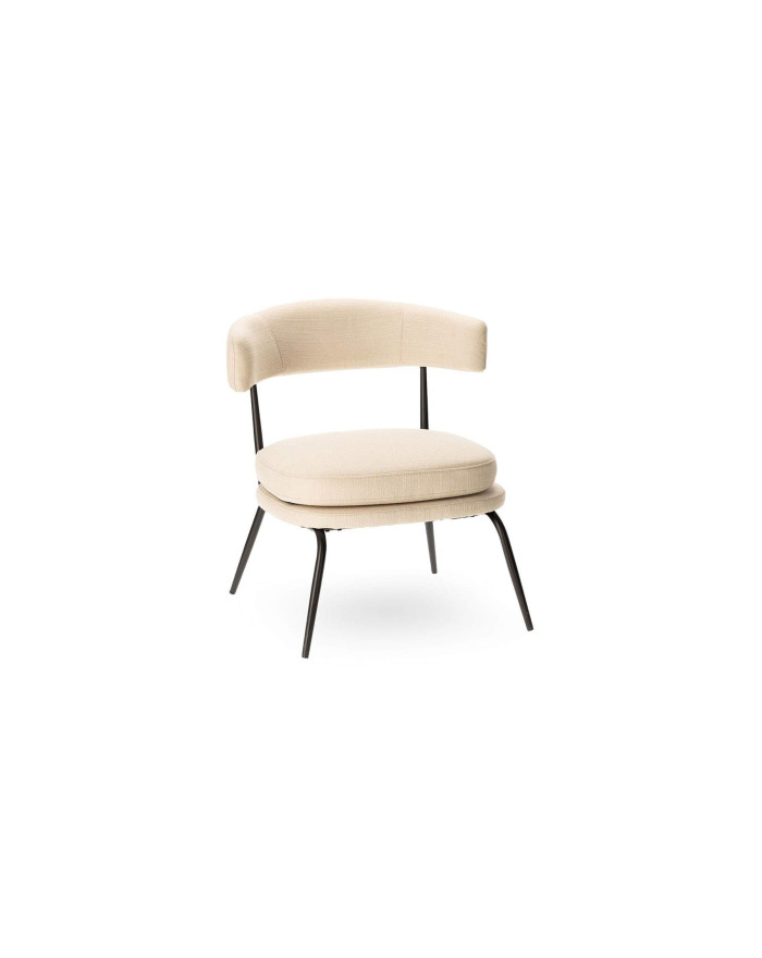Petit fauteuil scandinave assise basse Rigel écru - 5