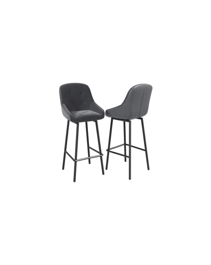 Tabouret mi haut capitonné contemporain Twin Peaks taupe