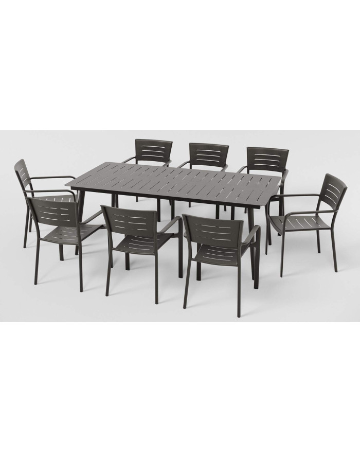 Table de repas rectangulaire en métal 8 personnes Irina Carbone 6