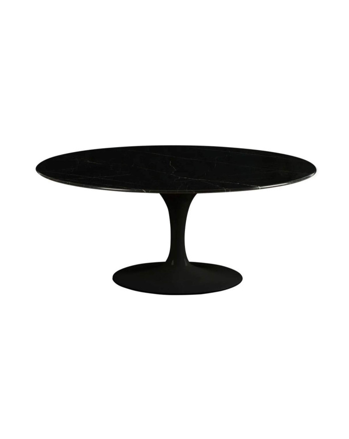 Table de repas ovale en marbre noir Marbella
