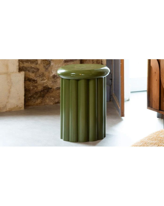 Bout de canapé colonne vert Blora