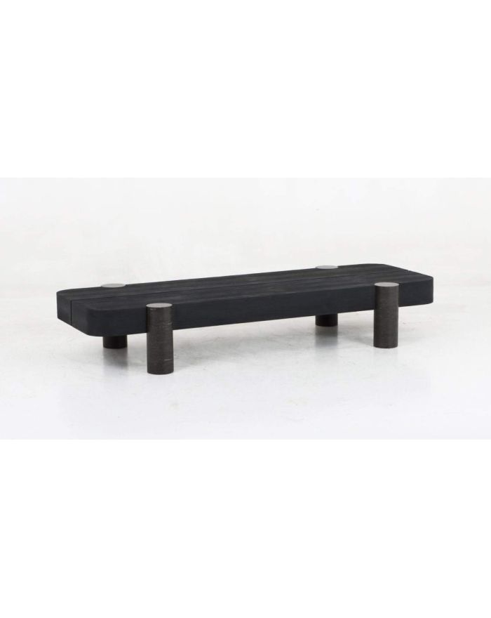 Table basse chêne massif noire 180 cm Basset