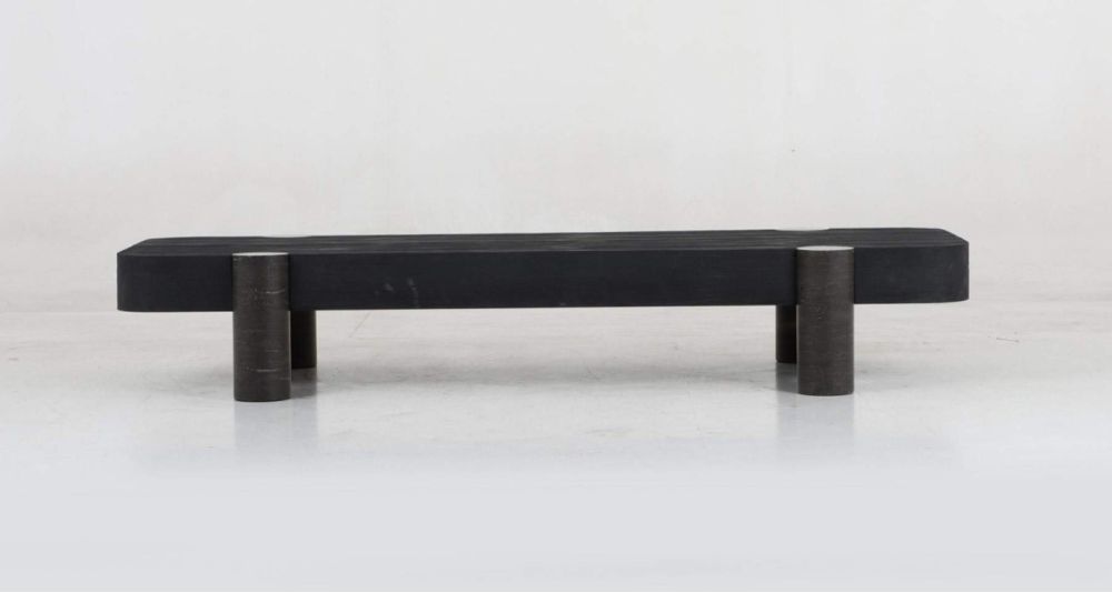 Table basse chêne massif noire 180 cm Basset