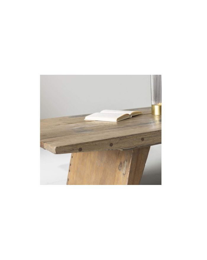 Table basse en bois de bateau recyclé Pirogue - 2