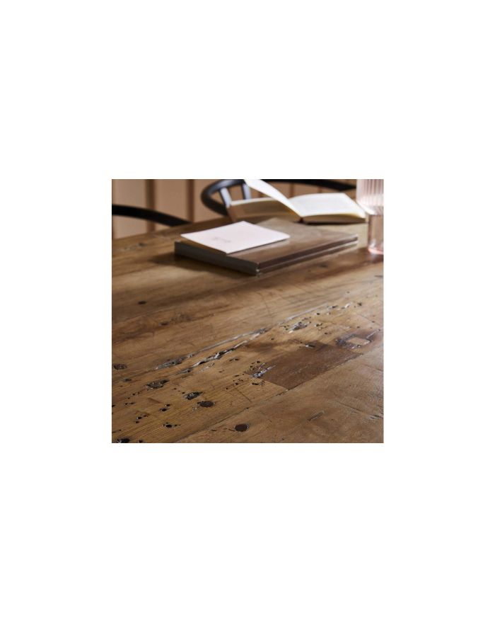 Table en bois massif recyclé et pieds noirs vieillis Primitive - 2