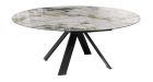 Grande table ronde extensible 12 personnes Austin céramique marbre doro