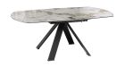 Grande table ronde extensible 12 personnes Austin céramique marbre doro - 2