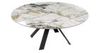 Grande table ronde extensible 12 personnes Austin céramique marbre doro - 3