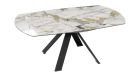 Grande table ronde extensible 12 personnes Austin céramique marbre doro - 4