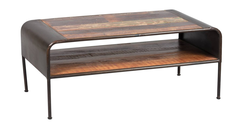 Table basse rectangulaire industrielle en bois Westbury