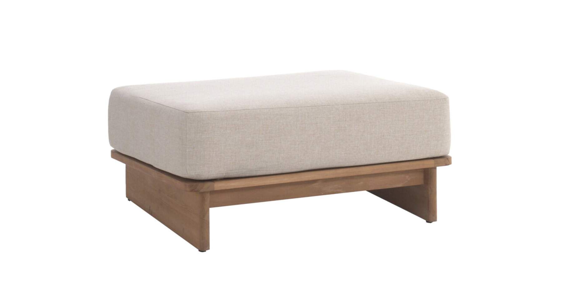 Pouf Sisco Design Arches - Assise Ronde Confortable, Tissu Couleur Argile, Structure Bois, 43x42 Cm