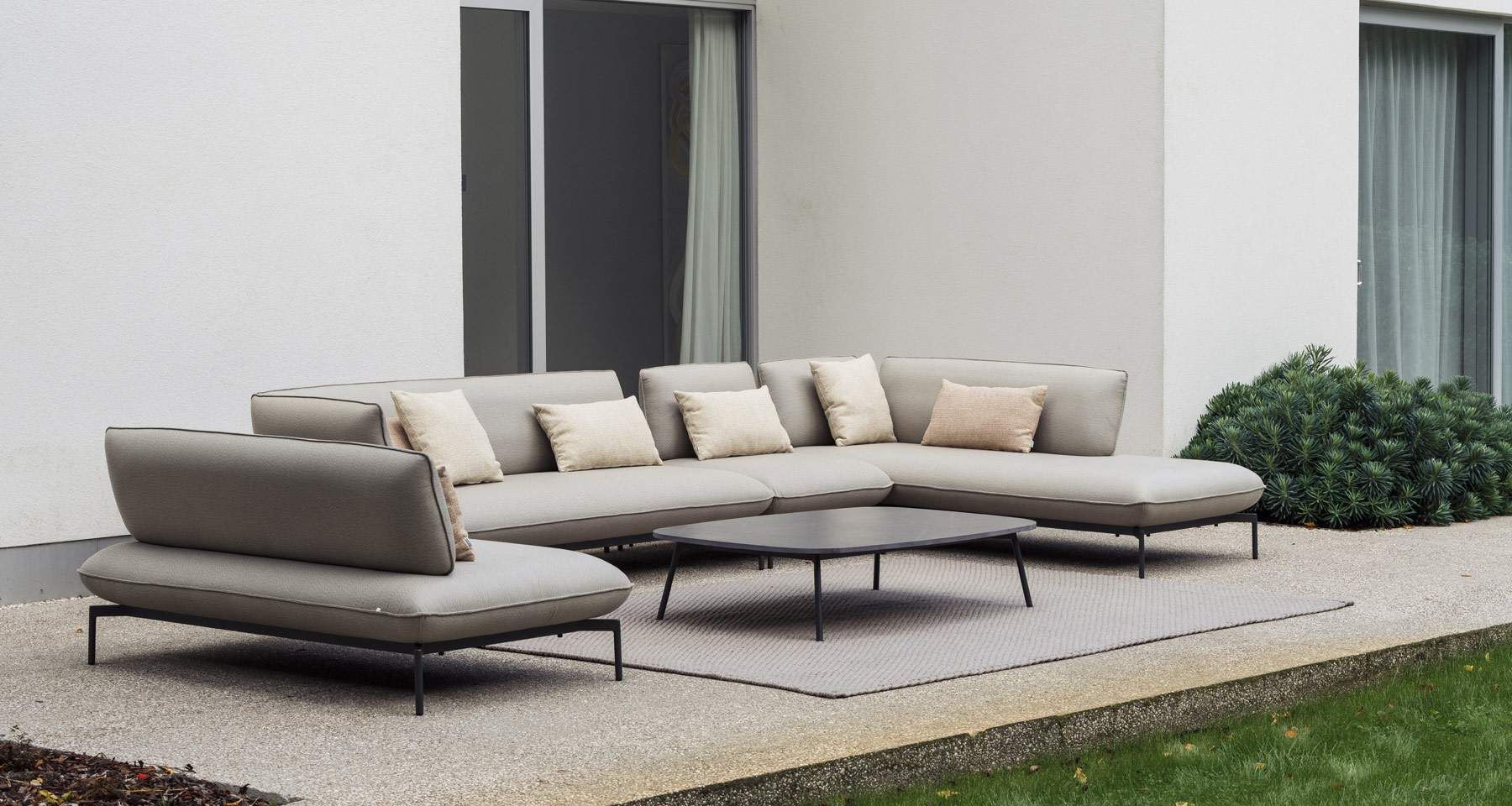 Méridienne 220 cm contemporaine avec tissu imperméable Todo - Gescova