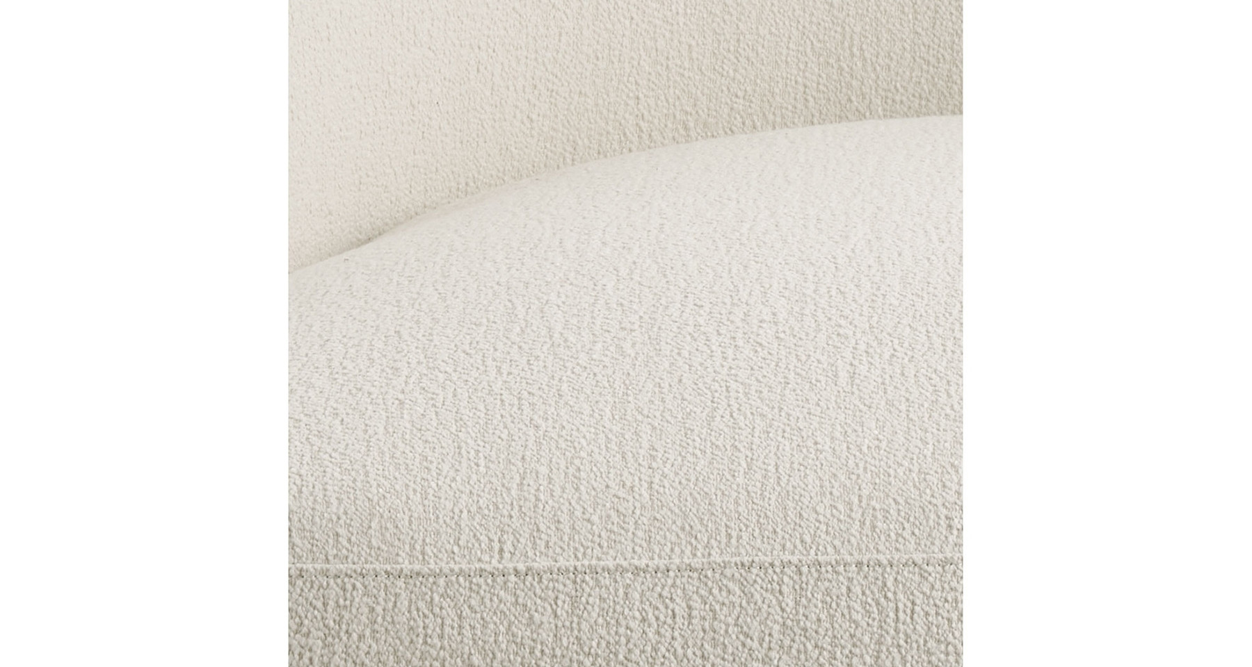 Canapé design en tissu bouclette crème Lisette - Blanc d'Ivoire
