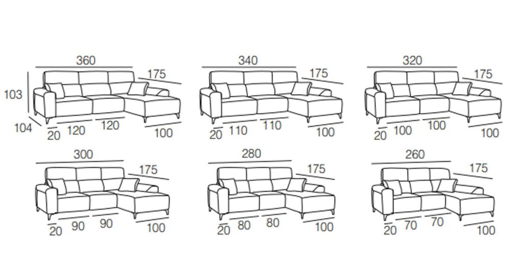 Canapé d'angle à assises qui s'allongent Nolan