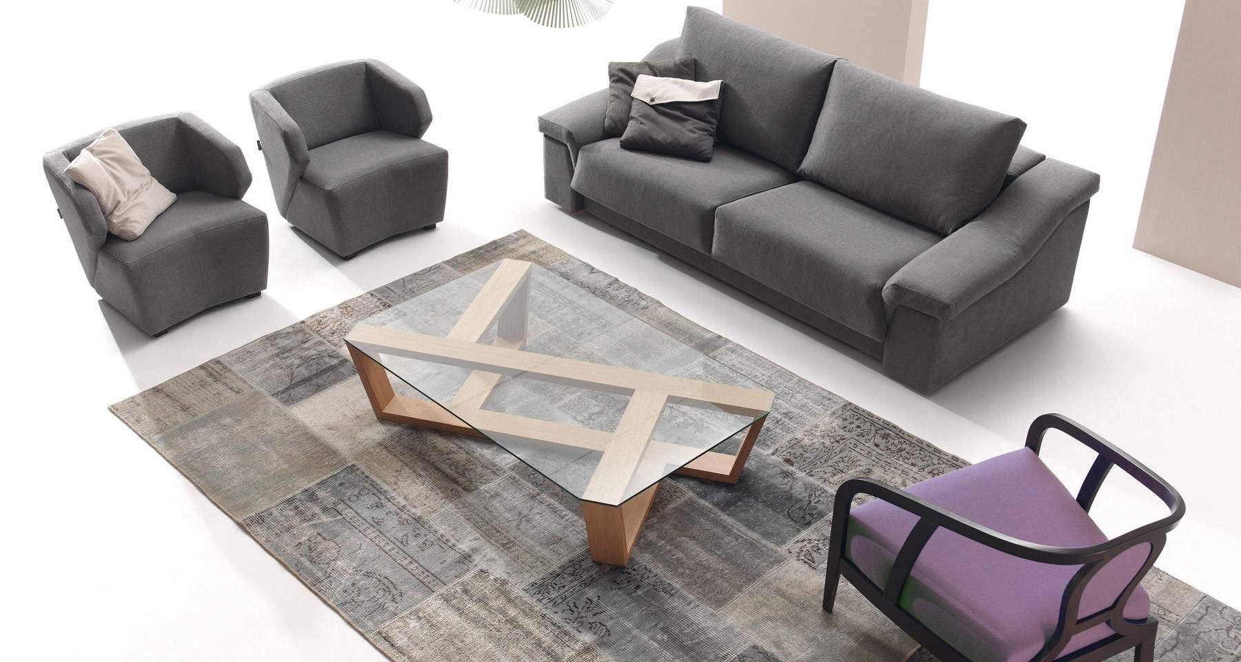 Table basse verre et bois scandinave 110x60cm - Demeure et Jardin