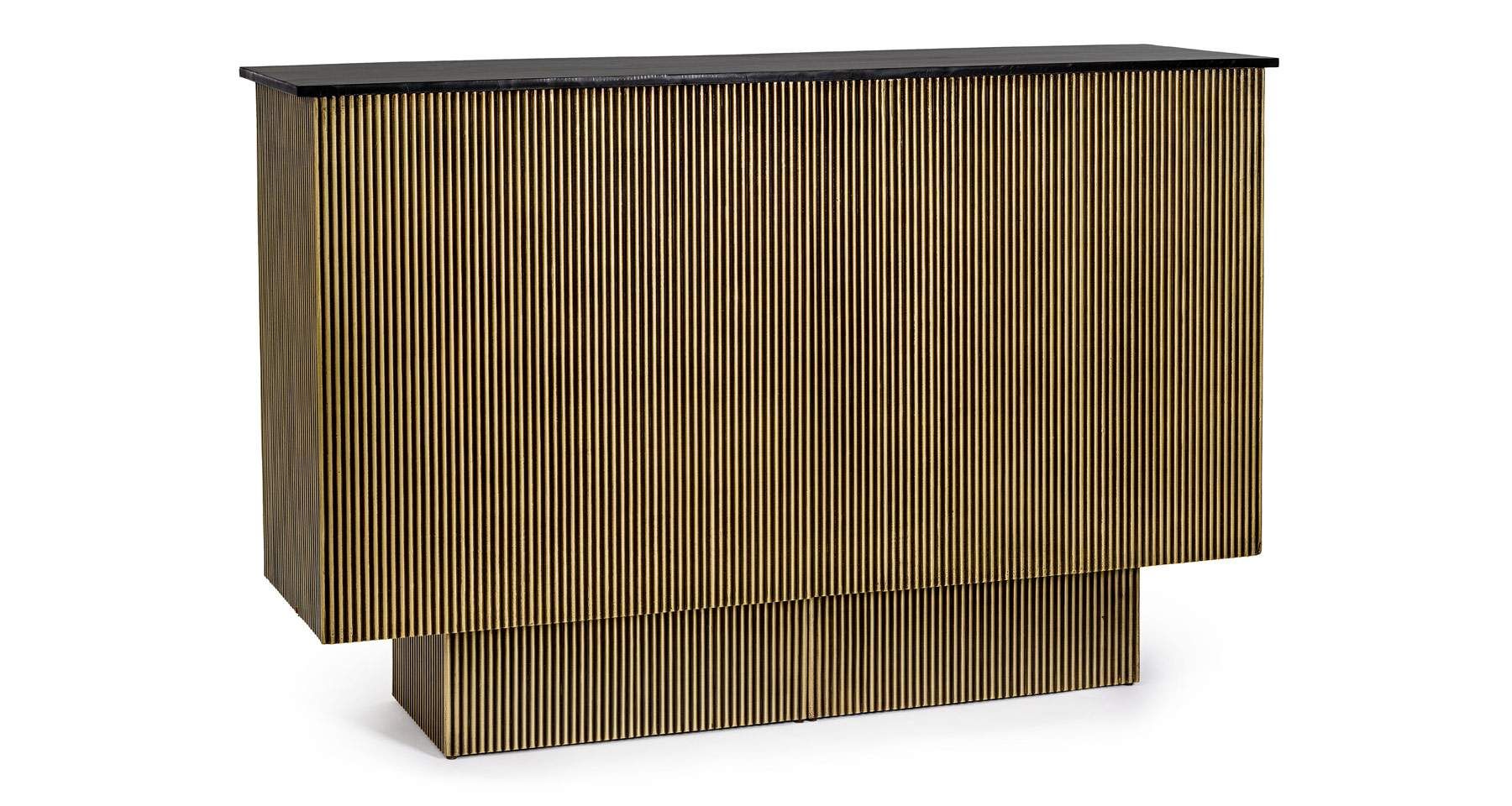 Meuble de bar en laiton vieilli 160 cm Virat - Bizzotto