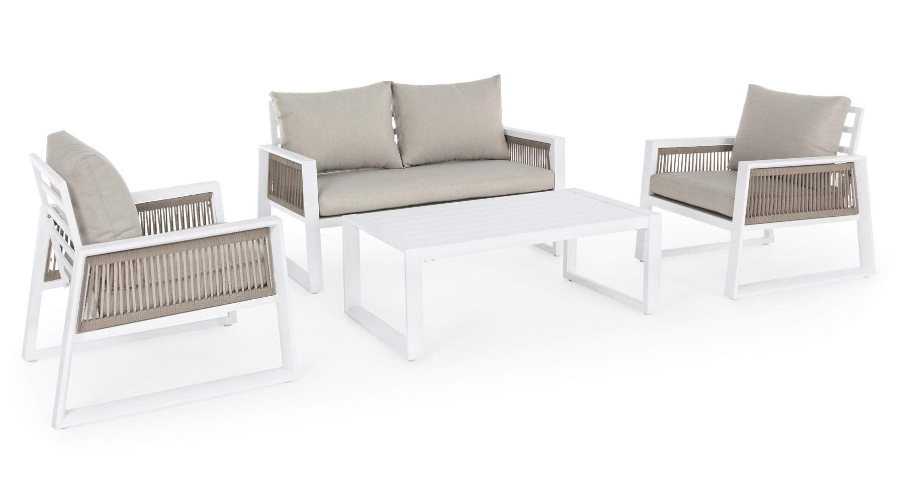 Salon de jardin en cordes et aluminium design Captiva - Bizzotto