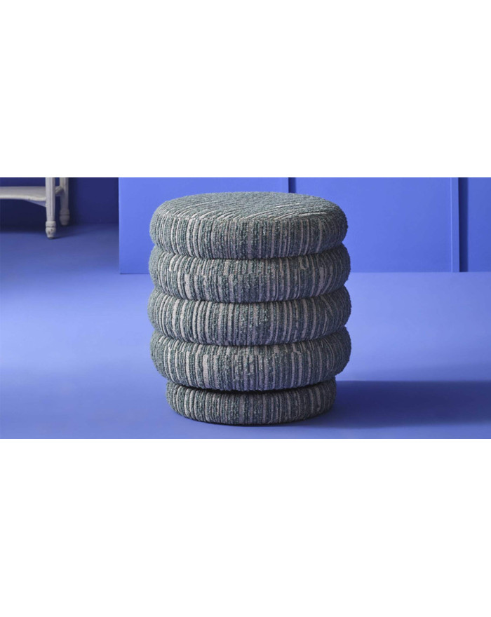 Pouf contemporain en tissu tramé Bibendum 2