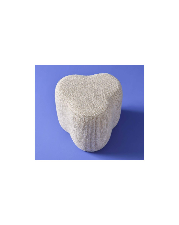 Pouf en tissu écru Trèfle 3