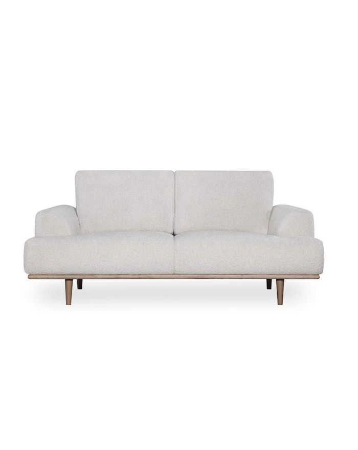 Canapé 2 places scandinave Nova tissu bouclettes blanches - Athezza - 6