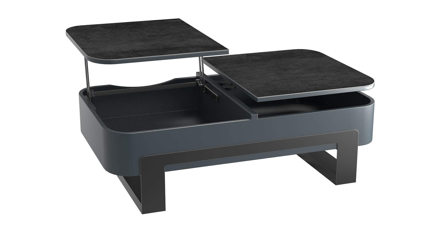 Table basse relevable avec double plateau céramique Melbourne