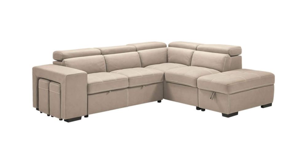 Canapé d'angle convertible avec poufs modulables Avila