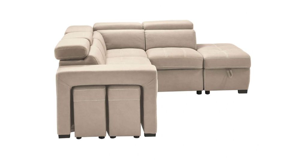 Canapé d'angle convertible avec poufs modulables Avila
