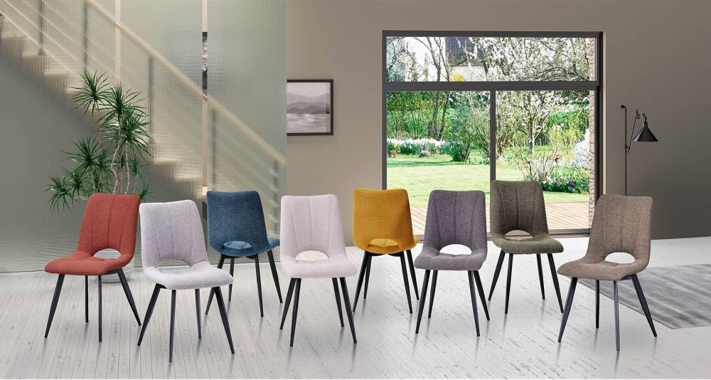 Lot de 2 chaises Coralie, assises élégantes pour repas conviviaux