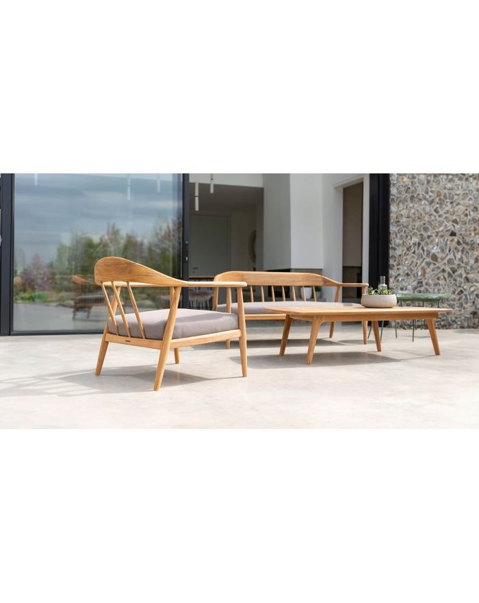 Fauteuil lounge Dana en teck - 2