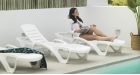 Lot 24 transats empilables Monoblock blanc