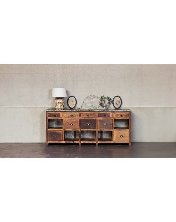 Buffet 10 tiroirs en bois recyclé Fabrica - 4