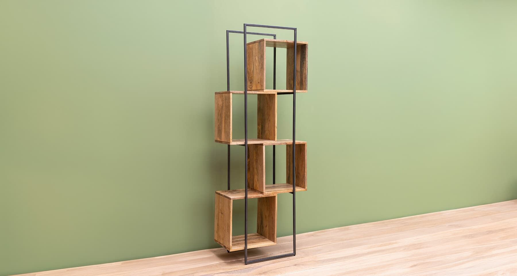 Étagère cubique en bois et fer Rubik - Chehoma
