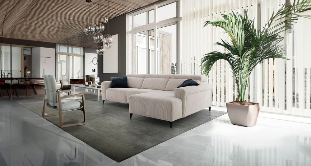 Canapé d'angle à assises qui s'allongent Nolan