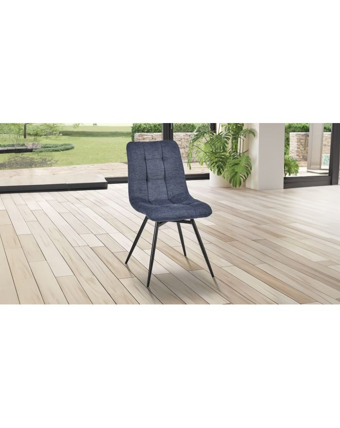 Lot 2 chaises Angel'a matelassées bleu cobalt - 2