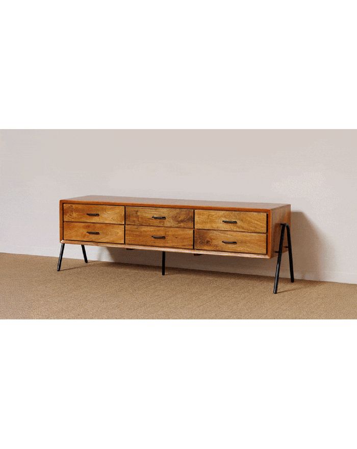 Meuble bas 6 tiroirs en bois Chapman - 4