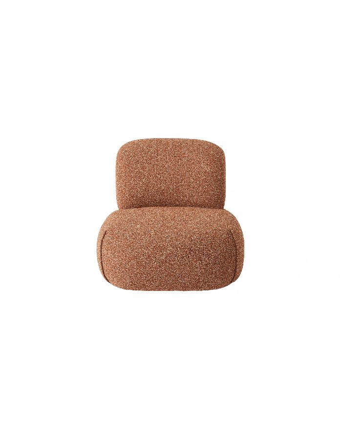 Fauteuil pivotant tissu corail Cesar - 2